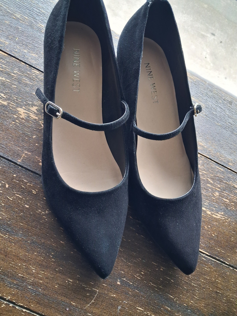 Nine West Black Pointed-Toe Mary Jane Pumps